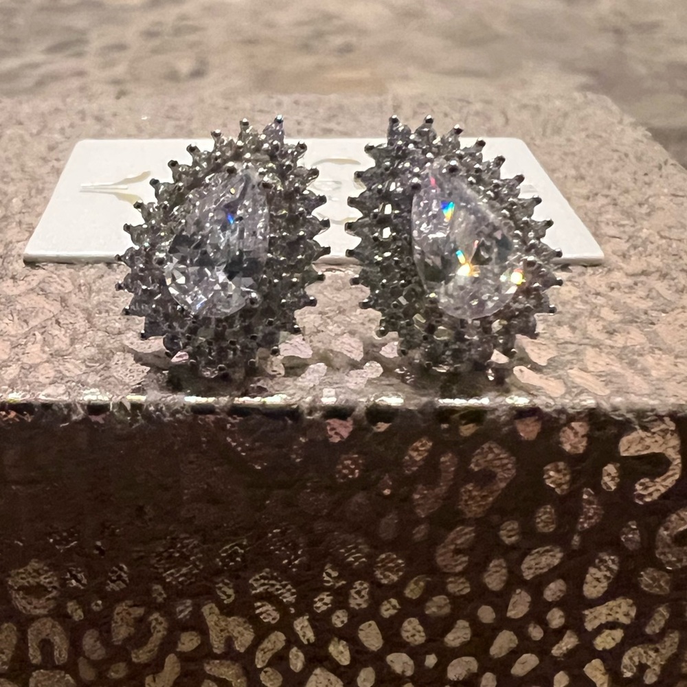 Nanette Lepore Sterling Silver Cubic Zirconia Tear drop Earrings